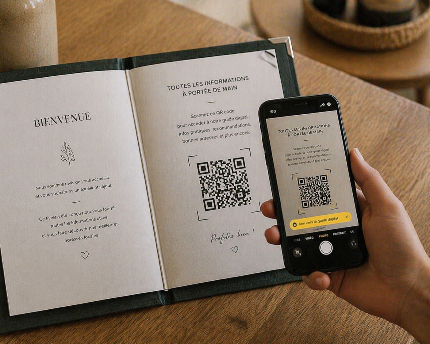 Téléphone scannant un QRcode